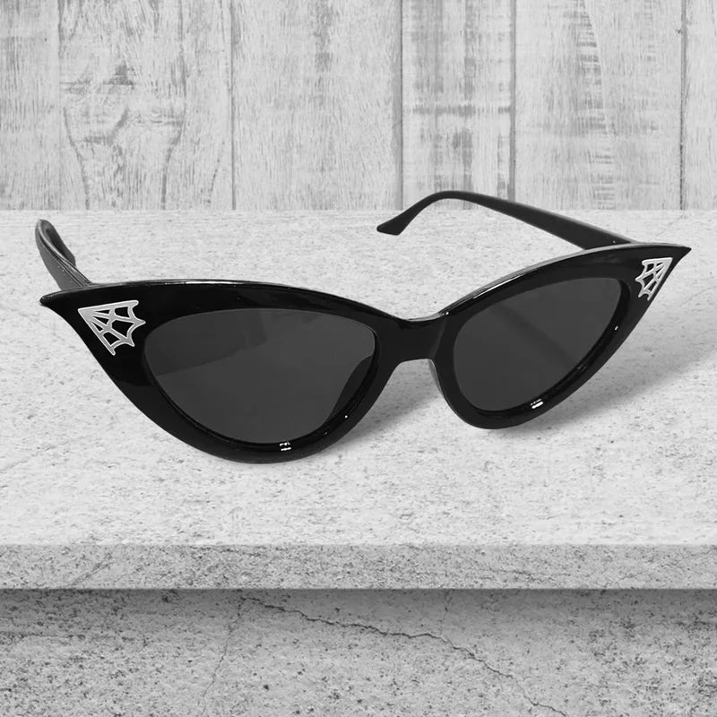 Gothic Cat Eye Spiderweb Sunglasses for Halloween Gothic Fashion & Party