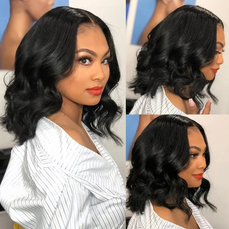Human Hair Wigs Body Wave V Part Wigs for Black Women Glueless Lace Short Bob