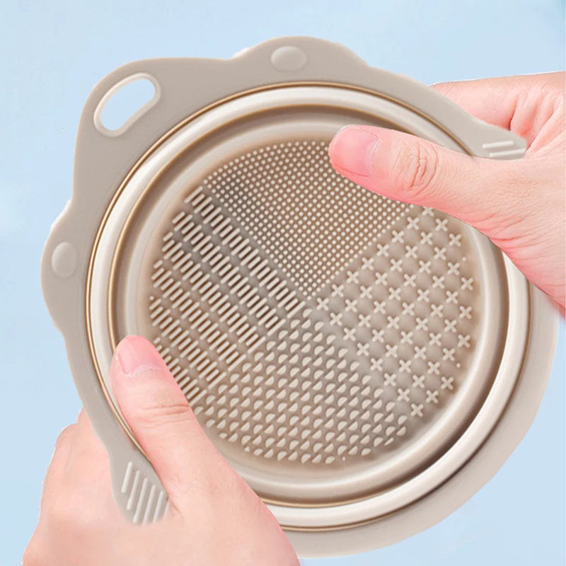 Makeup Brush Cleaner Bowl Set - Wet & Dry Cosmetic Tool Cleaning Kit