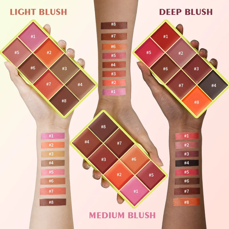 Cream Eyebrow and Highlighter Palette with Matte & Shimmer Finishes - Long-Lasting Makeup