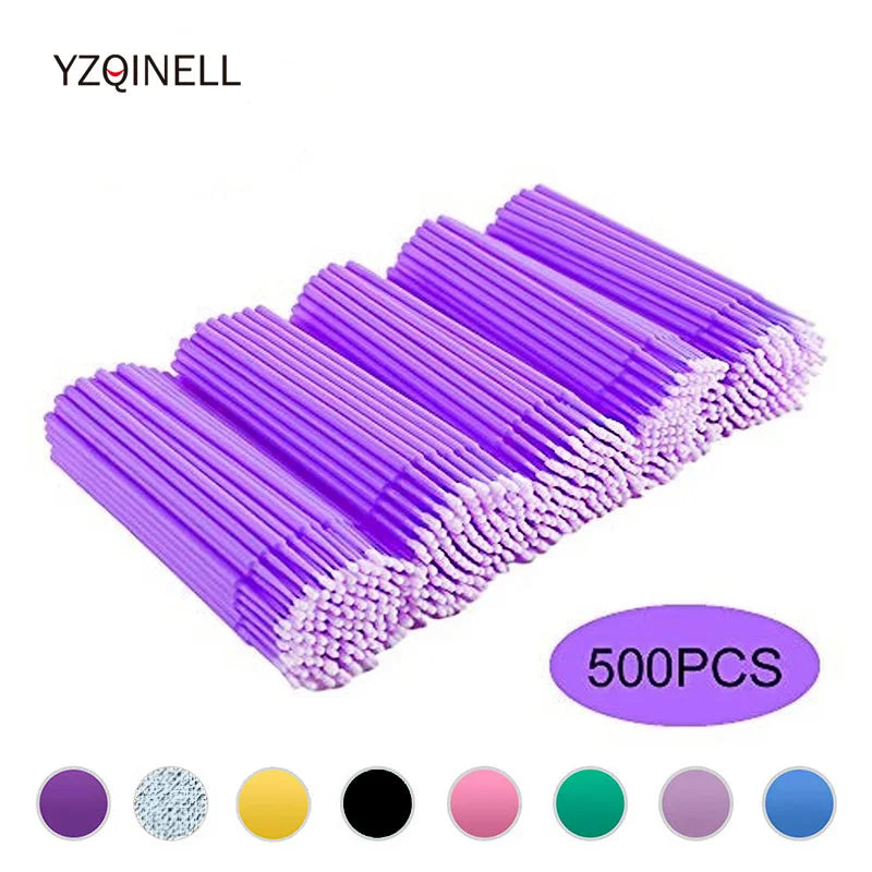 Eyelash Extension Cleaning Swabs 500pcs Microblading Makeup Applicators Lash Remover Tools
