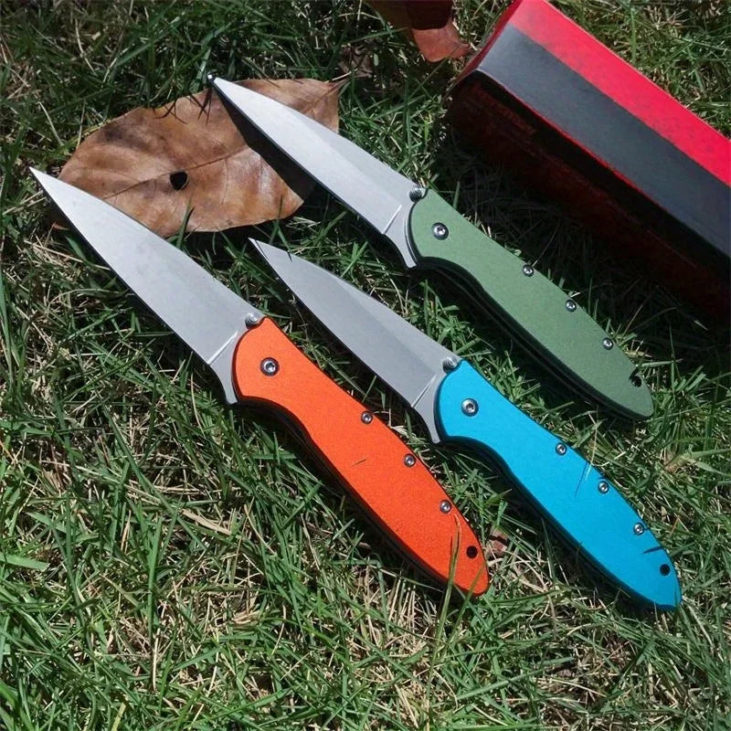Assisted Flipper Knife with Bead Blast Plain Blade Stainless Steel Handle