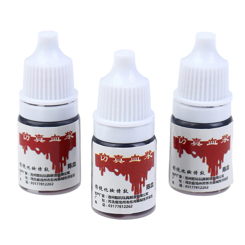 Fake Blood Kit 5ml for Halloween & Themed Parties, Realistic Injury Effects