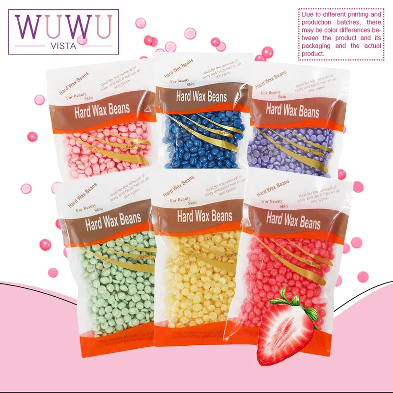 Hot Wax Hair Removal Beans - Painless Body & Facial Waxing, All Colors