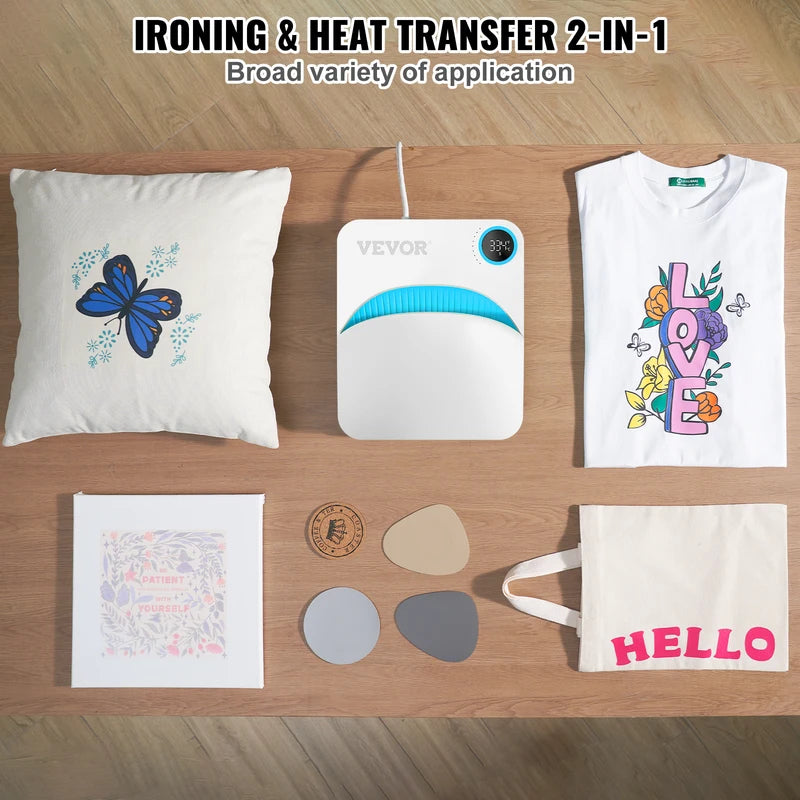 Portable Heat Press Machine 9x9/12x10 Inch for DIY Shirt Printing Sublimation Transfer