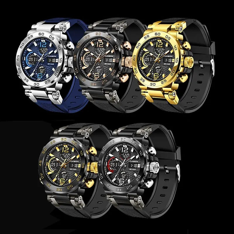 Men's Waterproof Sport Diver Watch with Luminous Hands & Stainless Steel Case