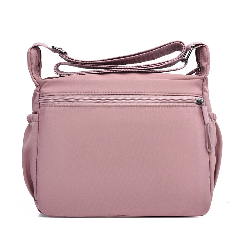 Large Capacity Waterproof Nylon Crossbody Bag for Women Multi-Pocket Shoulder Messenger