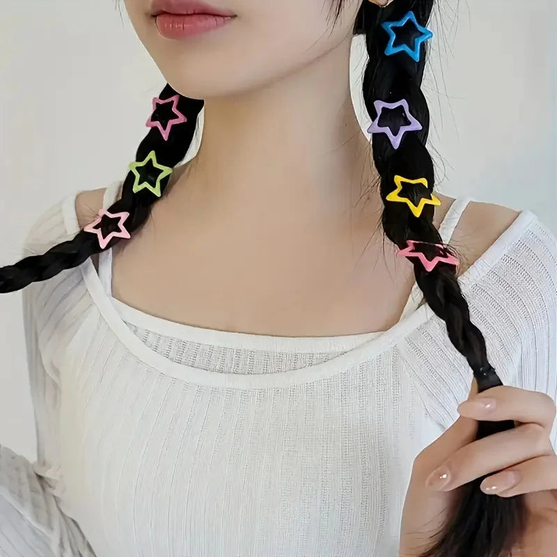 Star-Shaped Alloy Hair Clips Set - Lightweight Retro Hair Accessories for Daily Styling