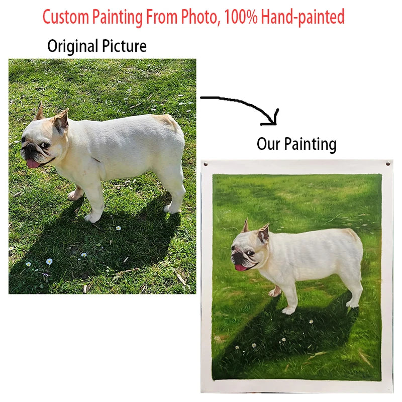 Custom Canvas Oil Painting from Photos - Wedding, Pet, Family Wall Art
