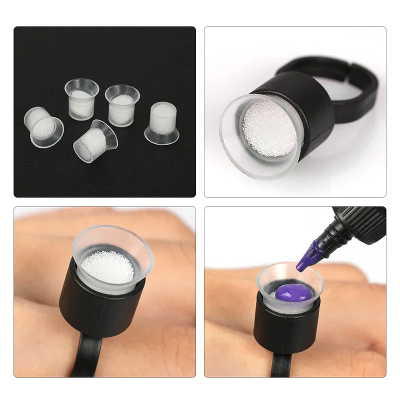 Sponge Ring Cups for Microblading & Tattoo Ink Holders - Replacement Cosmetic Cups