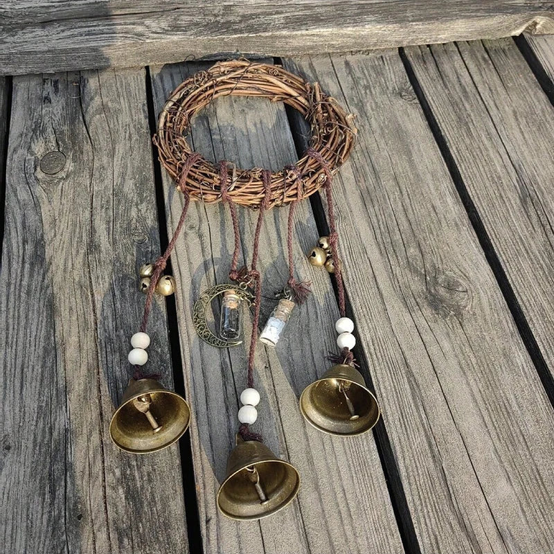Witch Protection Pendant Metal Bell Door Handle Halloween Christmas Decor