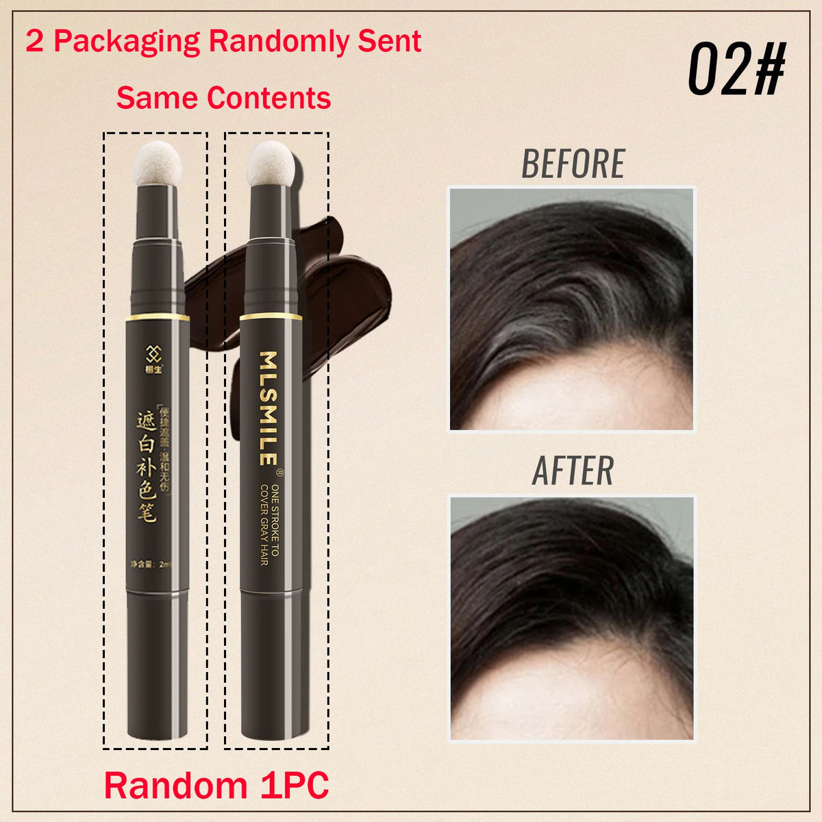 Temporary Hair Color Pen for Gray Root Coverage - Liquid Hair Dye Stick