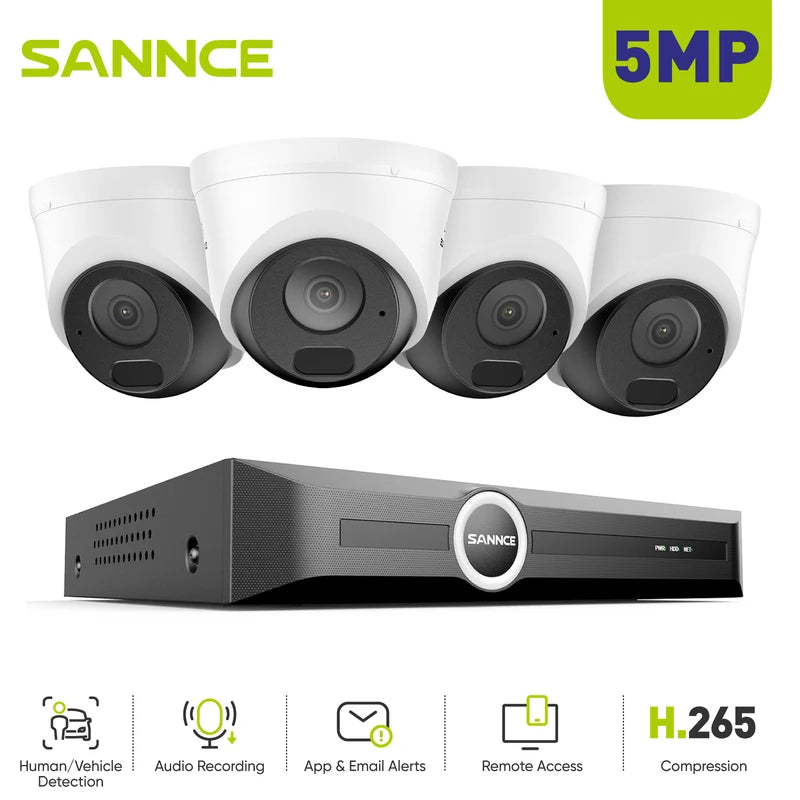 8-Channel PoE Security DVR with 5MP IP Camera Support Night Vision