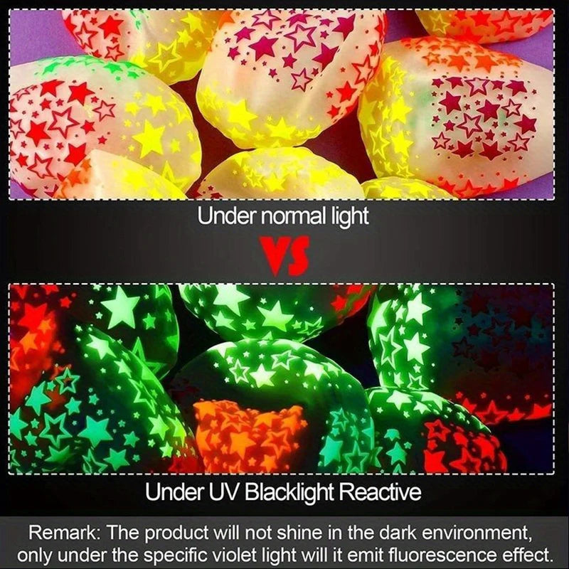 12-Inch Neon Fluorescent Balloons for Weddings Birthday Party Decor Set of 10