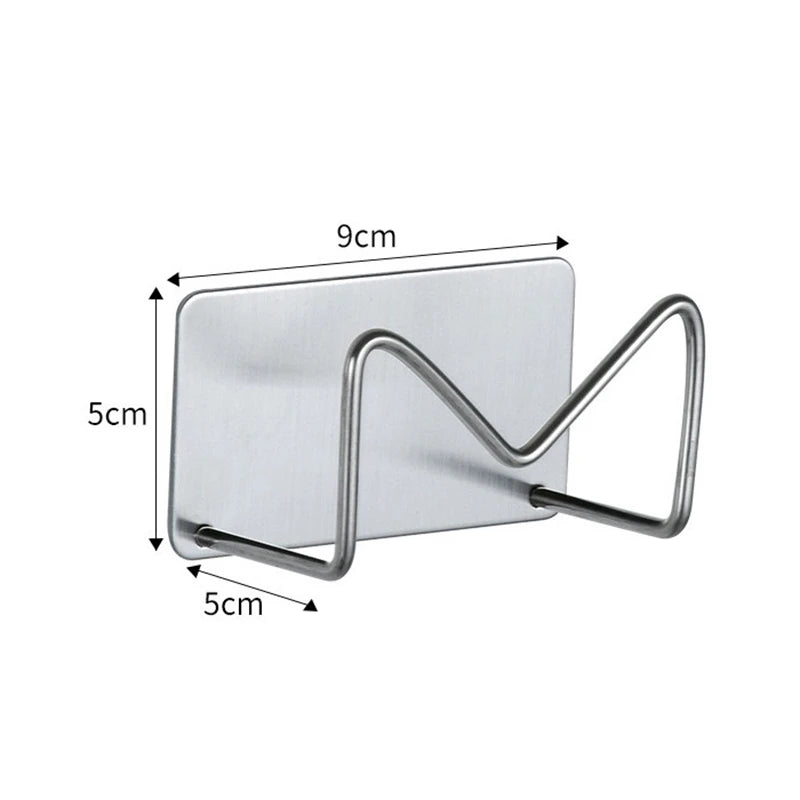 Wall Mounted Hair Dryer Holder Stainless Steel Storage Rack Bathroom Organizer