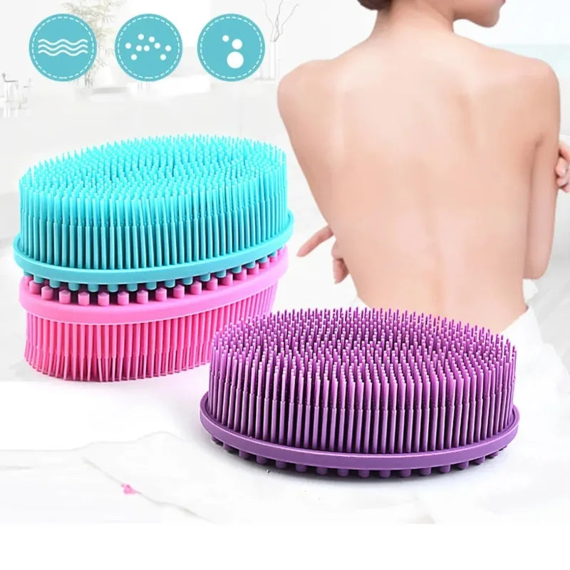 Silicone Baby Bath Brush with Gentle Massage & Exfoliating Sponge - Multi Scent Variants