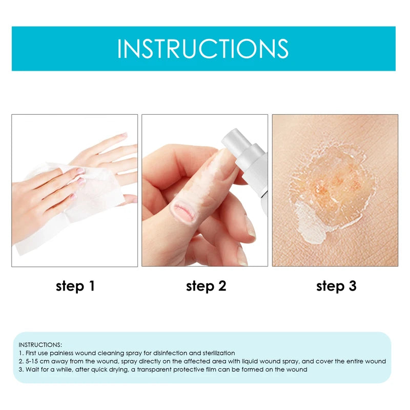 Liquid Bandage Spray Waterproof Wound Care Protective Film - Breathable & Transparent