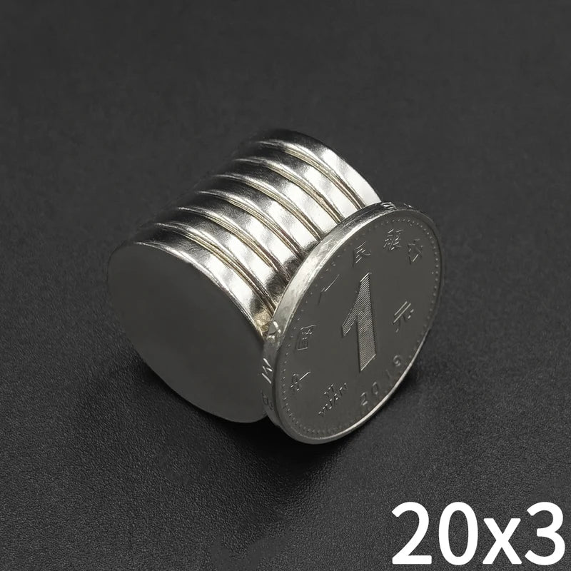 Magnetic Disc Set 20x3mm - Small Round Permanent Magnets for DIY, Craft & Science