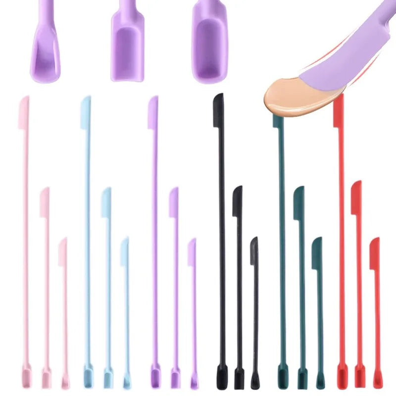 3Pcs Silicone Spatula Set Reusable Double-Head Scrapers for Cosmetics & Kitchen