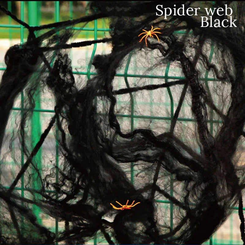 Halloween Spider Web Decorations - Stretch Cobwebs for Haunted House & Party Scenes