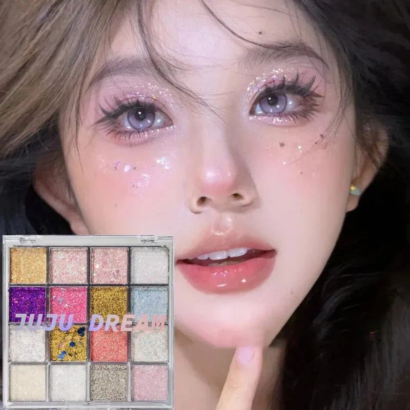 16 Color Eyeshadow Palette Pearl Matte Makeup Kit for Girls Christmas Gift