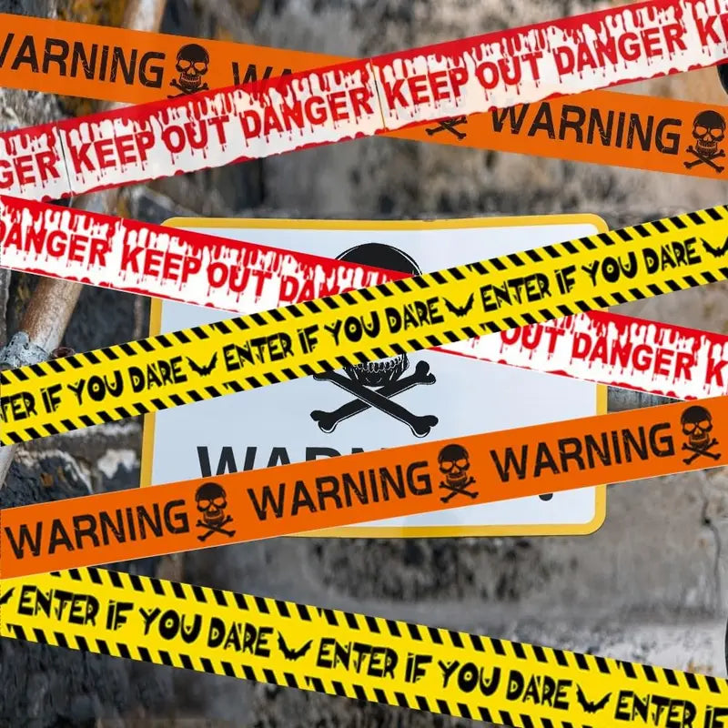 Halloween Caution Barrier Tape Keep Out Danger Warning Barrier Cordon 10M