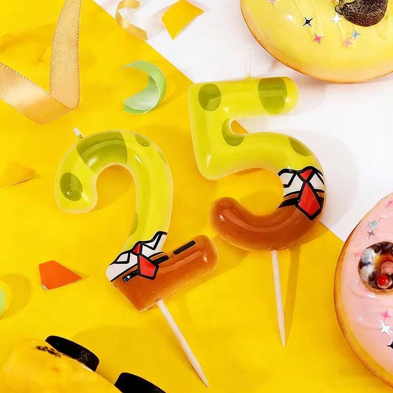 SpongeBob Birthday Candle Set for Cake Decoration - Cartoon Party Supplies