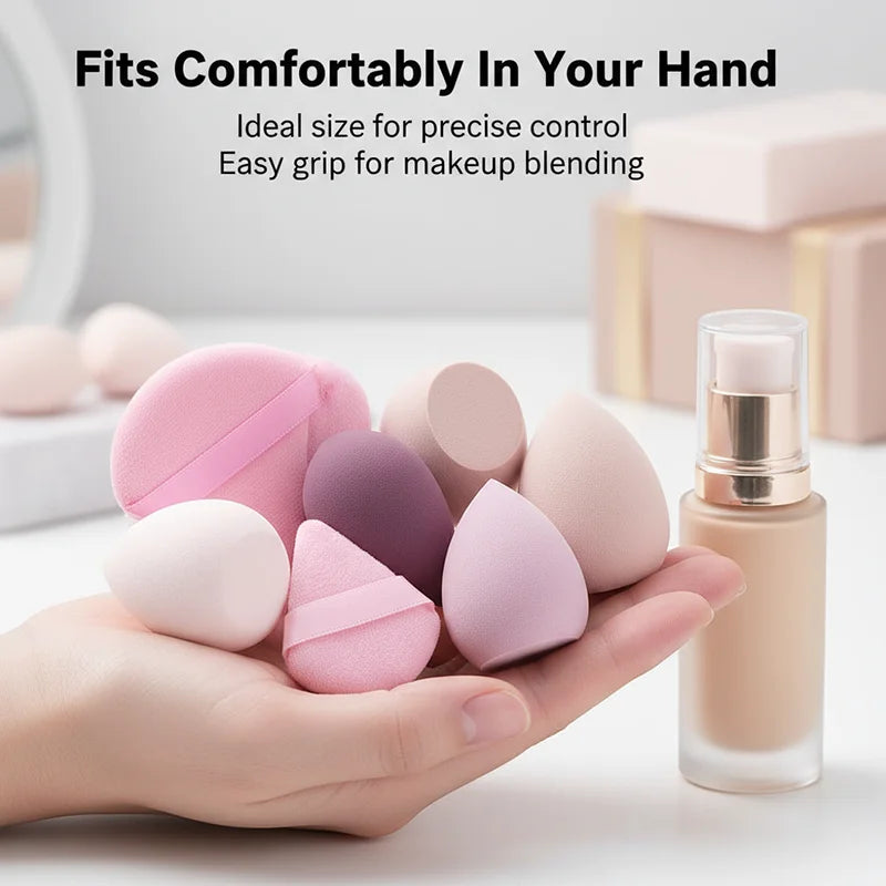 14Pcs Makeup Sponge Set Cosmetic Blenders & Beauty Egg Tools - Multi Color