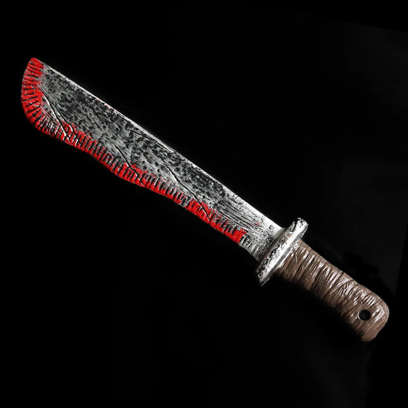 Halloween Bloody Toy Knife Prop for DIY Party Decorations Curved Plastic Knife