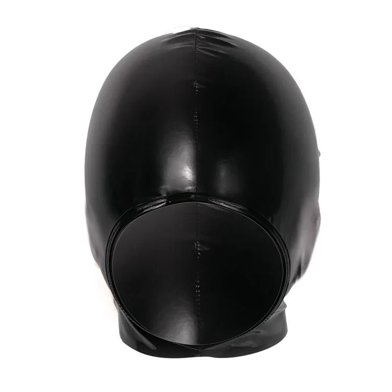Open Mouth Leather Mask for Cosplay & Costume Party - Unisex Full Face Headgear