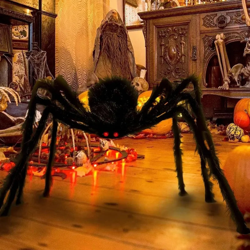 Giant Halloween Black Spider Decoration Indoor Outdoor Halloween Prop 30cm-200cm