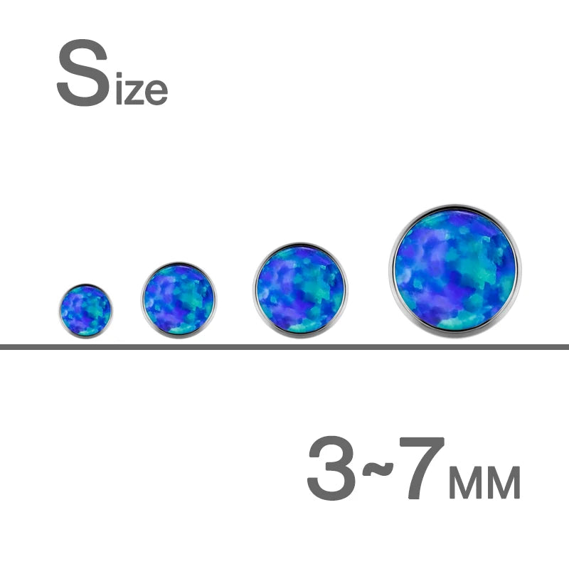 Titanium Dermal Anchors with Synthetic Opal Top - Hypoallergenic Body Jewelry 14G 3-7mm