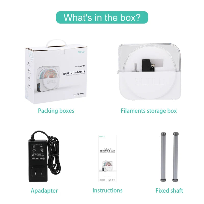 3D Filament Dryer Box with LCD Display, Adjustable Temperature & Fast Heating