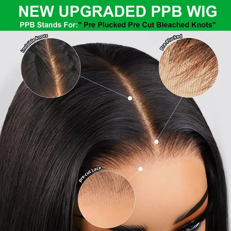 Body Wave Human Hair Wigs Glueless HD Lace Closure Pre-Plucked 30-32 Inch