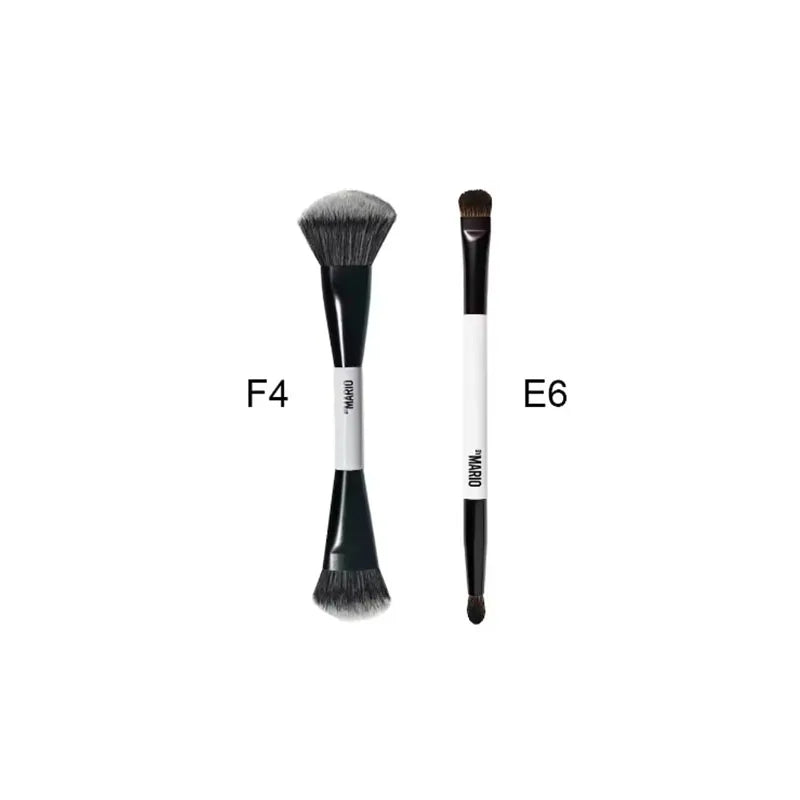 2-in-1 Highlight and Blush Makeup Brush - Soft Fiber Face Tool with Multiple Handle Colors