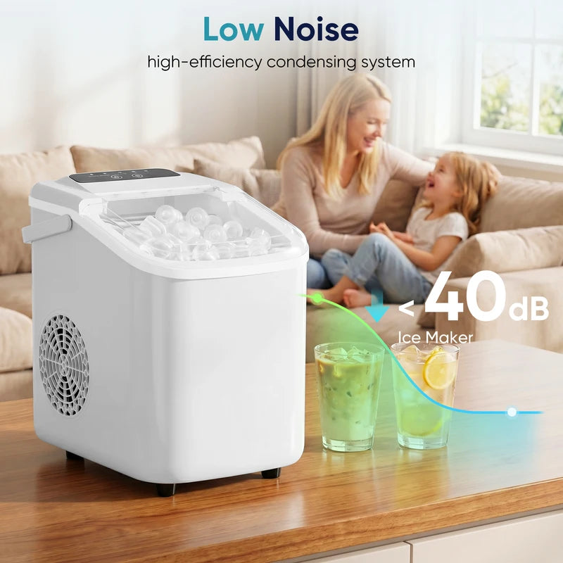 Portable Countertop Ice Maker with Scoop & Basket - 9 Cubes in 6 Mins, Multiple Colors