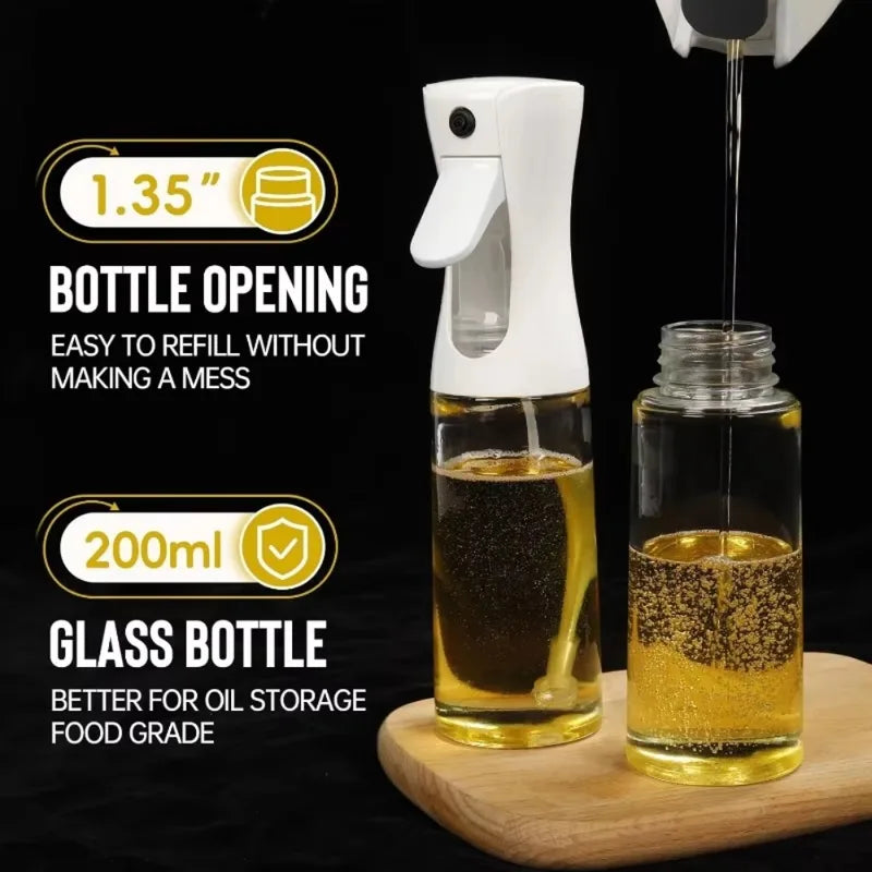 Reusable Oil Spray Bottle for Cooking & Kitchen Use - Food Grade Dispenser with Adjustable Mist