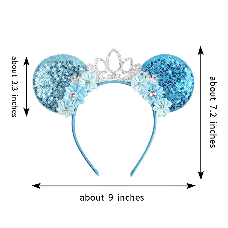 Christmas Halloween Mouse Ears Headband with Sequin Bows - Cosplay Costume for Women