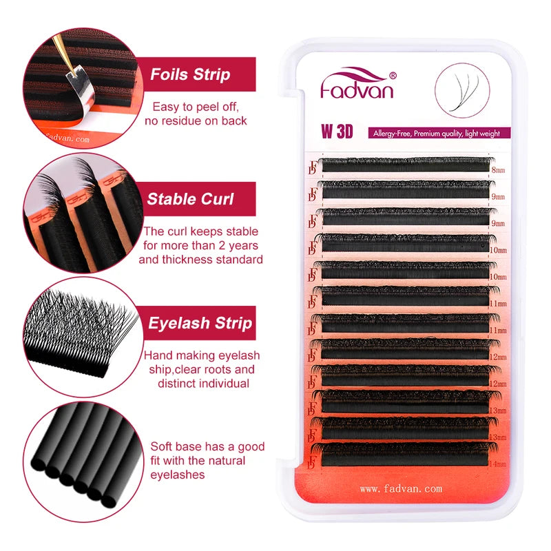 False Eyelash Extensions Mink Fans 3D/4D/5D/6D/7D/8D Premium Volume Lashes