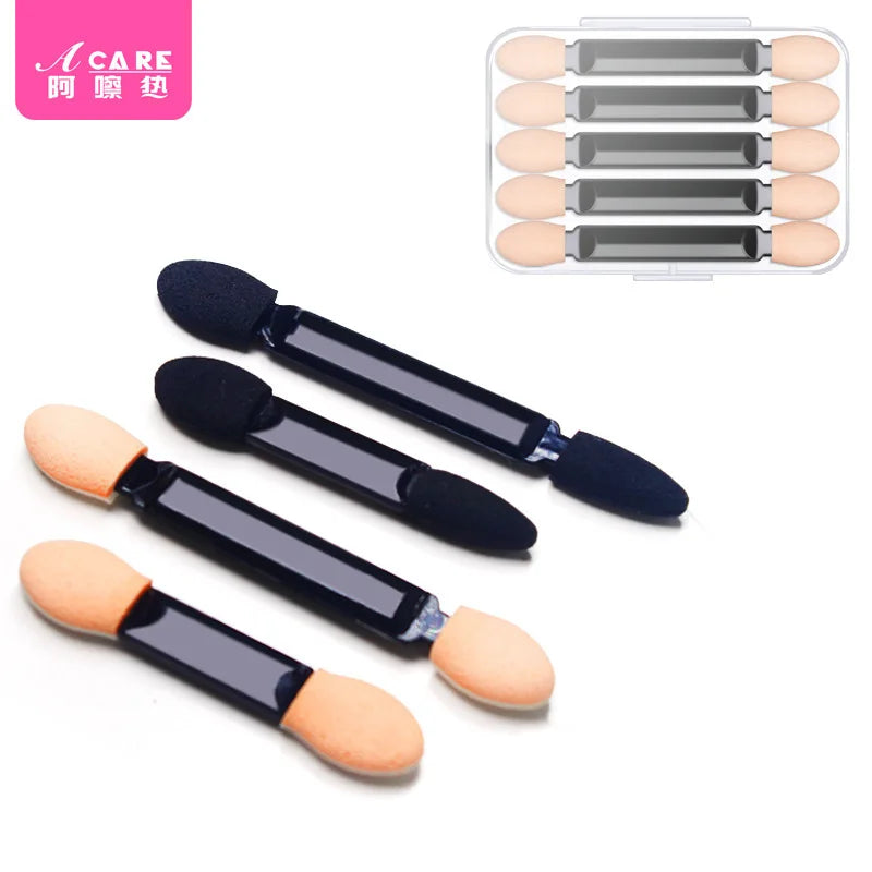 Eyeshadow Brush Set with Double Head Sponge - Portable Mini Cosmetic Tool