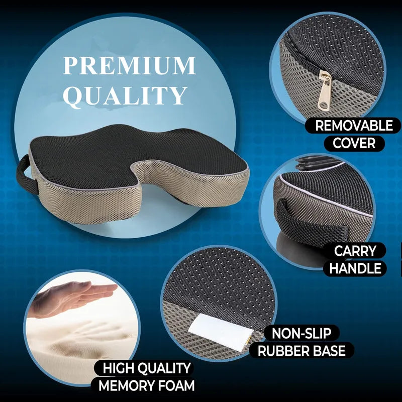 Pressure-Resistant Breathable Ergonomic Seat Cushion with Curved Surface