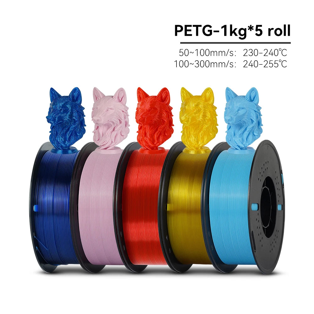 High-Speed PETG 3D Printing Filament Multicolor 1.75mm - 5/10KG Spool