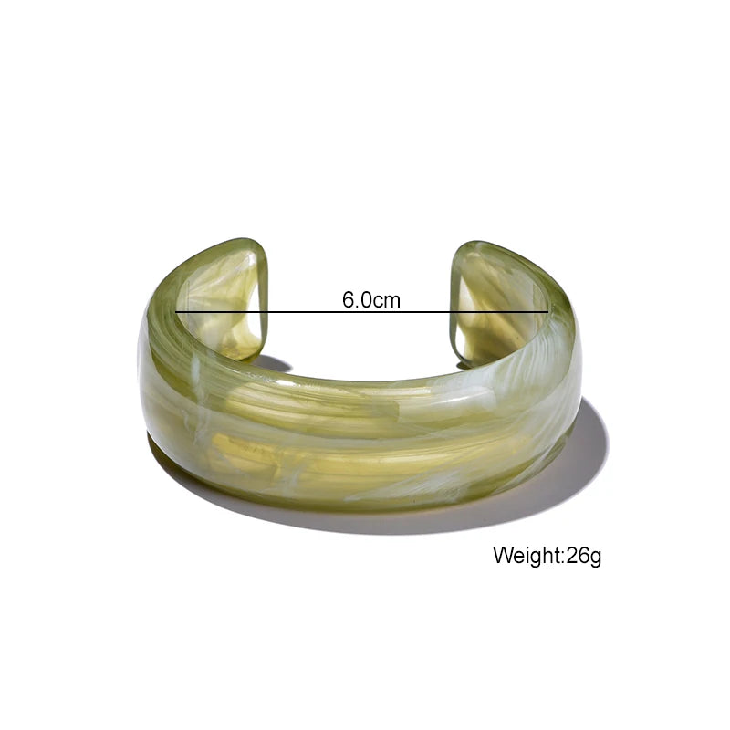 Vintage Open Wide Cuff Bracelet for Women Geometric Acrylic Jewelry