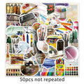 50 Pcs Waterproof Art Stickers for Painting & Craft Decor