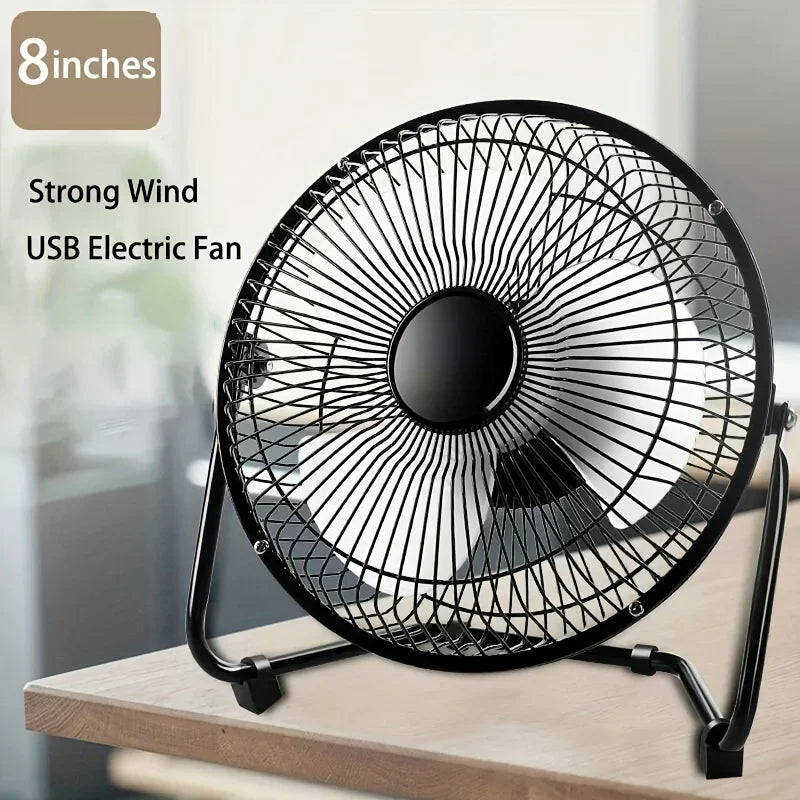 USB Desktop Fan with 2 Adjustable Speeds and 360° Rotation - 4/6/8 Inch Portable Table Fan