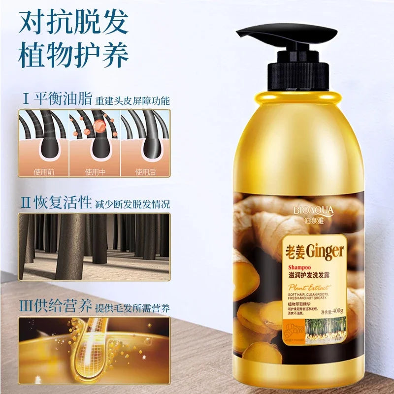 Herbal Ginger Hair Shampoo for Hair Growth & Dandruff Control 400ml