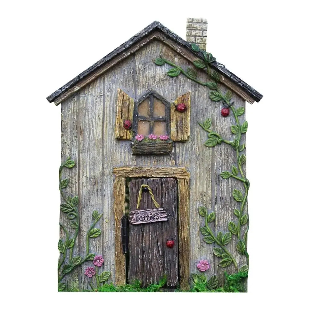 Miniature Fairy Garden Door with Engraved Design - Lawn Ornament & Yard Decor