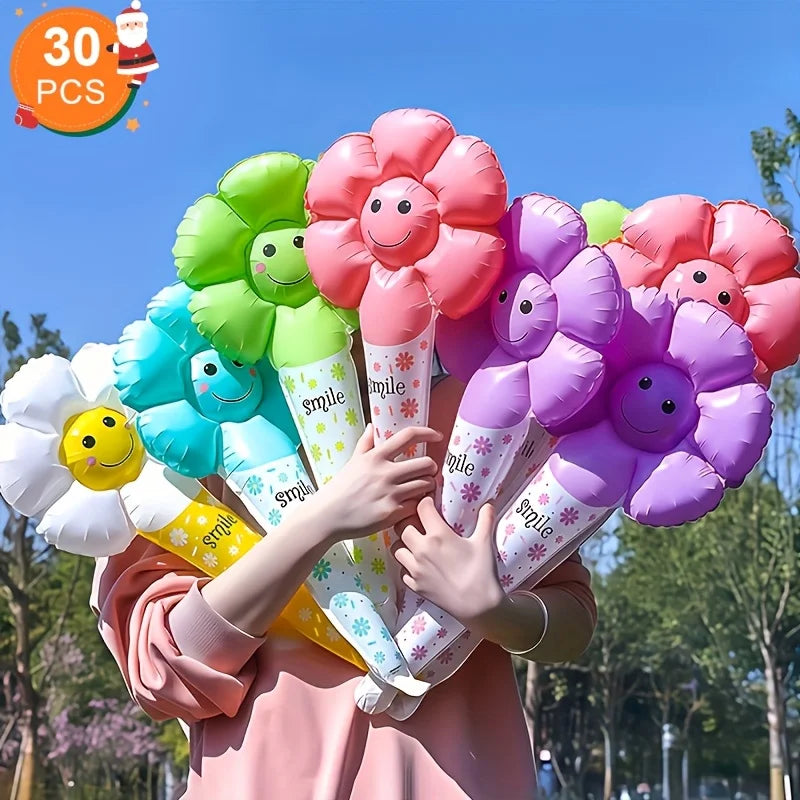 30 Handheld Foil Balloons for Kids Birthday Halloween Christmas Party Decorations