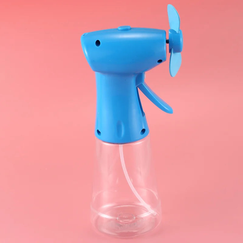 Portable Handheld Misting Fan with Water Spray Bottle - Cool & Rechargeable