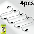 Multifunctional S-Shaped Stainless Steel Wall Hooks for Kitchen Bathroom Bedroom Storage